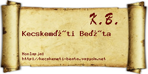 Kecskeméti Beáta névjegykártya